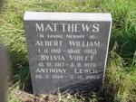 MATTHEWS Albert William 1910-1963 & Sylvia Violet 1917-1970 :: MATTHEWS Anthony Leslie 1956-2004