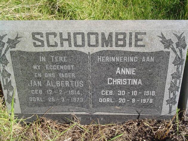 SCHOOMBIE Jan Albertus 1914-1973 & Annie Christina 1918-1978