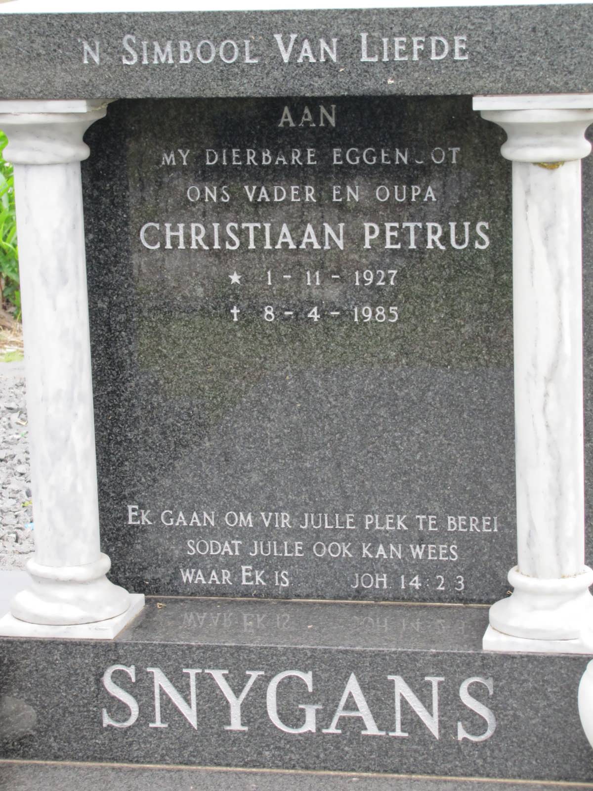 SNYGANS Christiaan Petrus 1927-1985