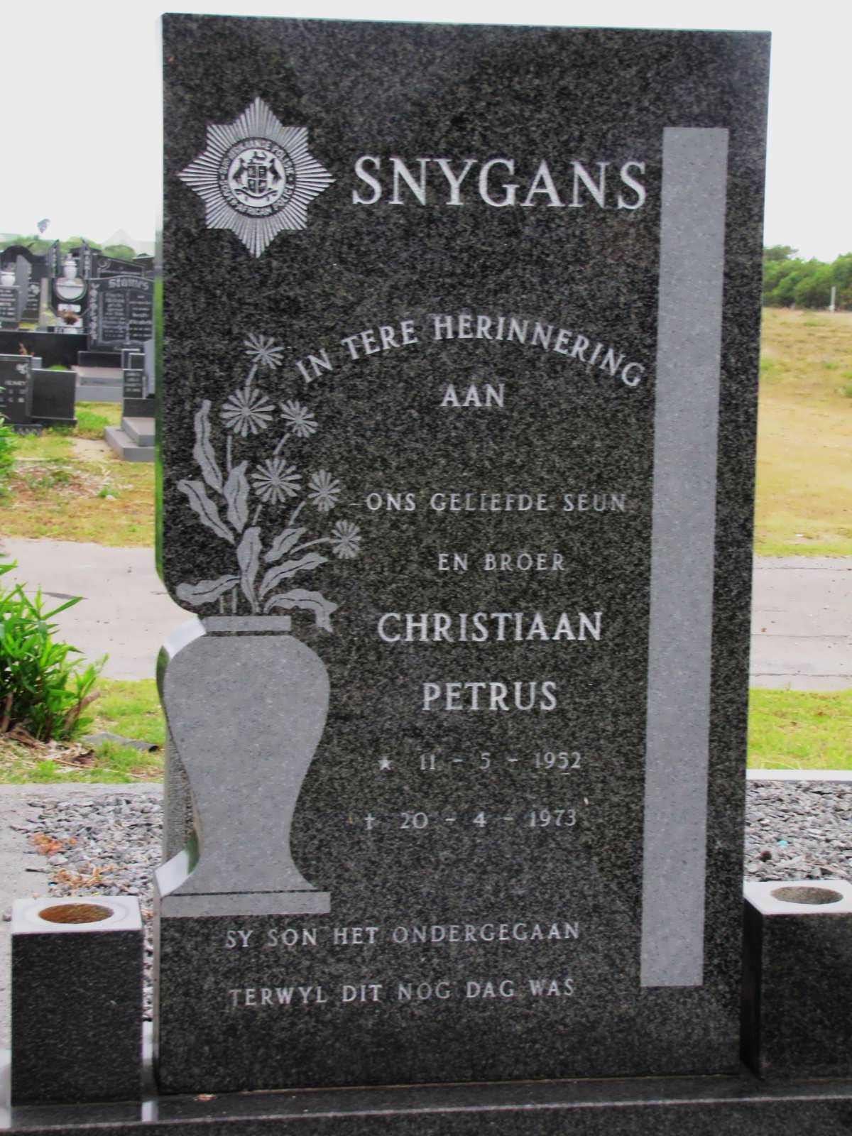 SNYGANS Christiaan Petrus 1952-1973