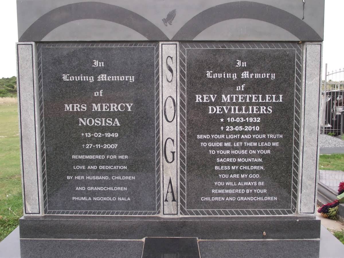SOGA Mercy Nosisa 1949-2007 :: SOGA Mteteleli Devilliers 1932-2010