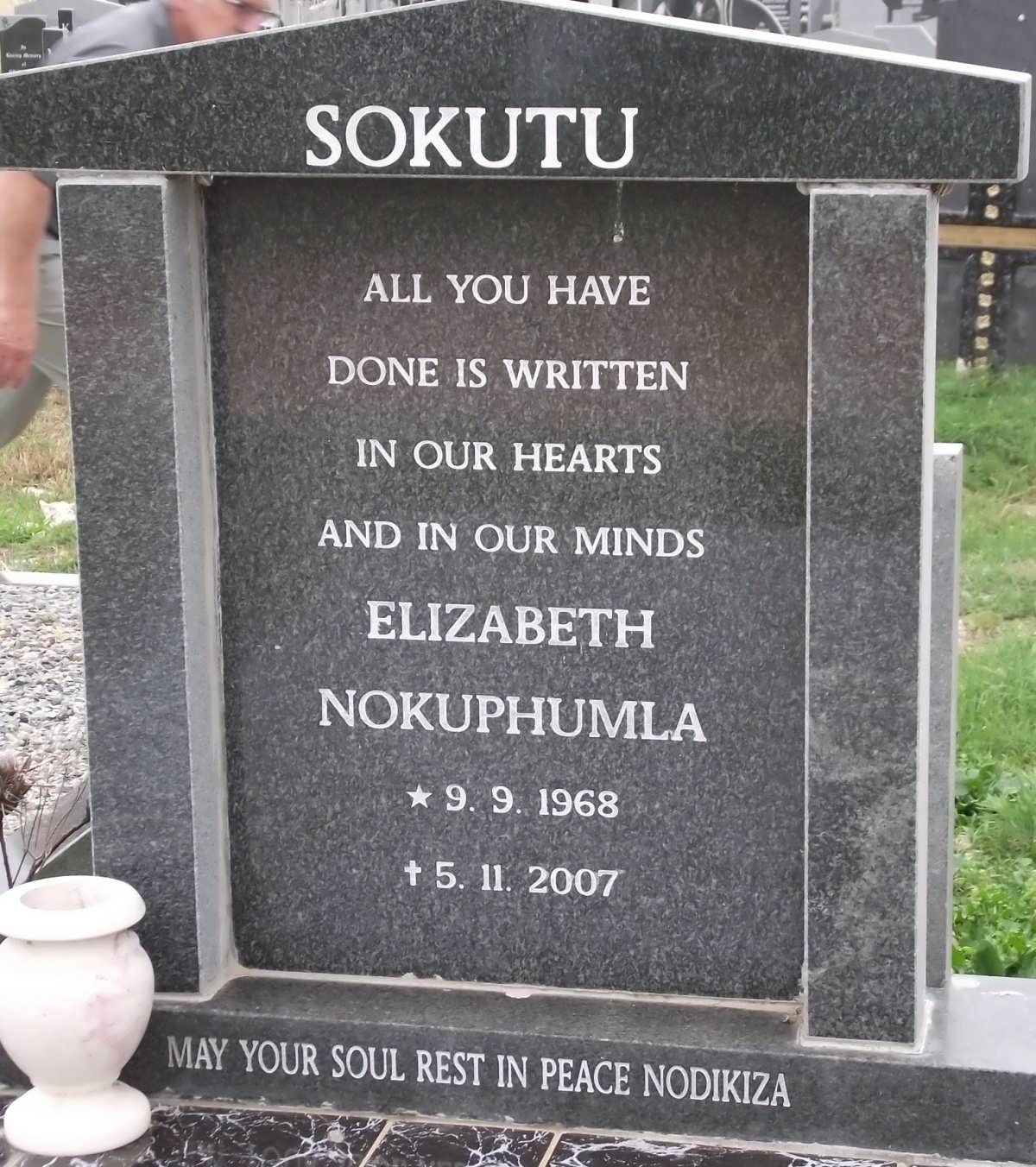 SOKUTU Elizabeth Nokuphumla 1968-2007