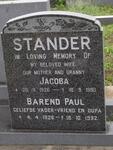 STANDER Jacoba 1926-1980 & Barend Paul 1926-1992
