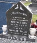 STANDER Martha Louisa 1912-1997 & Frederick Willem 1929-2009