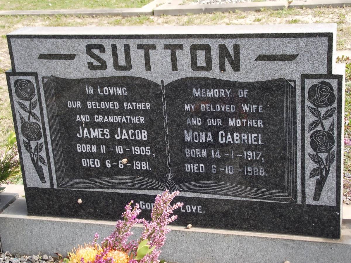 SUTTON James Jacob 1905-1981 & Mona Gabriel 1917-1968