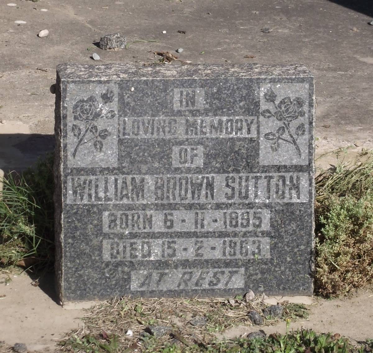 SUTTON William Brown 1895-1963