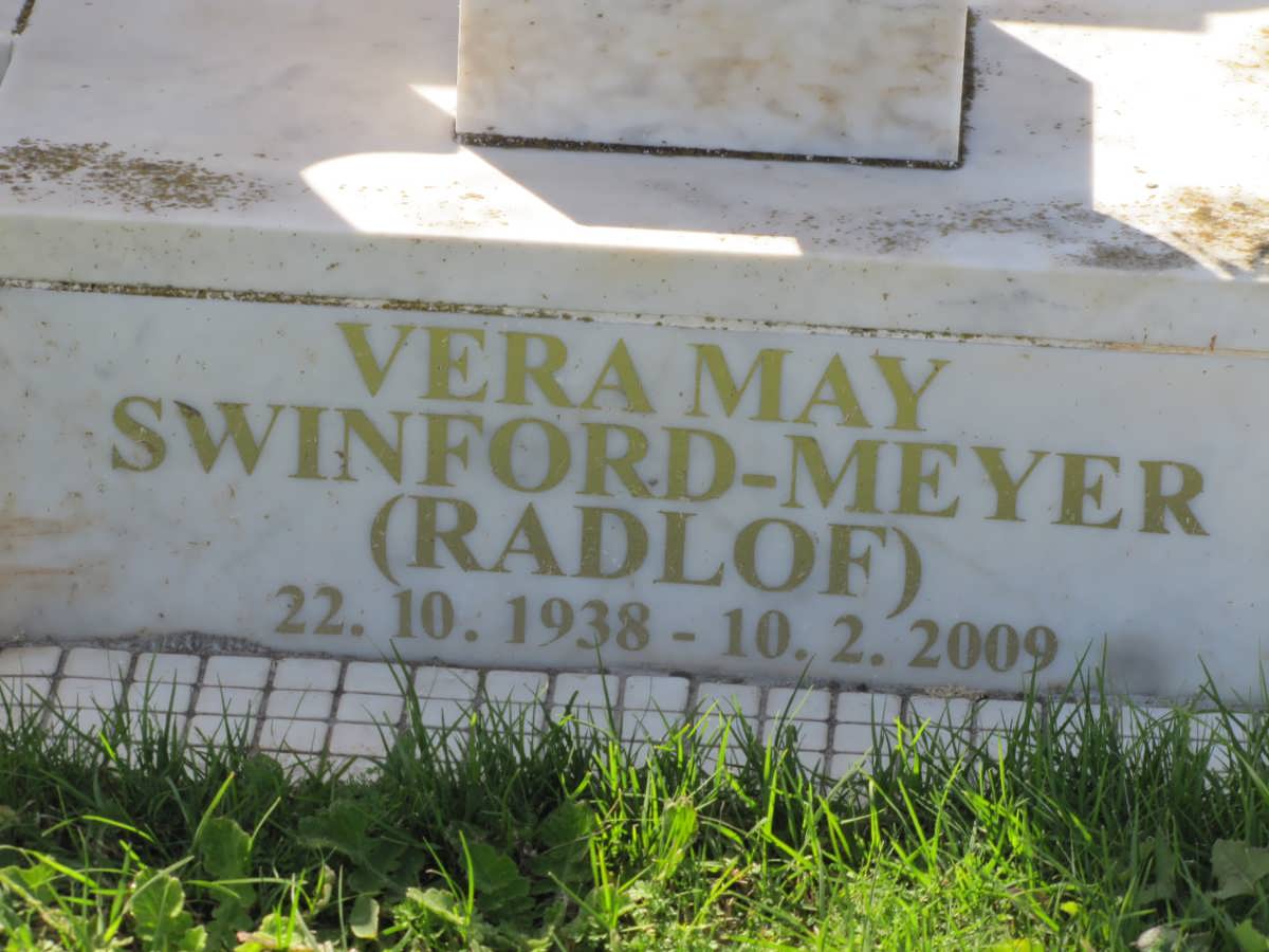 SWINFORD-MEYER Vera May nee RADLOF 1938-2009