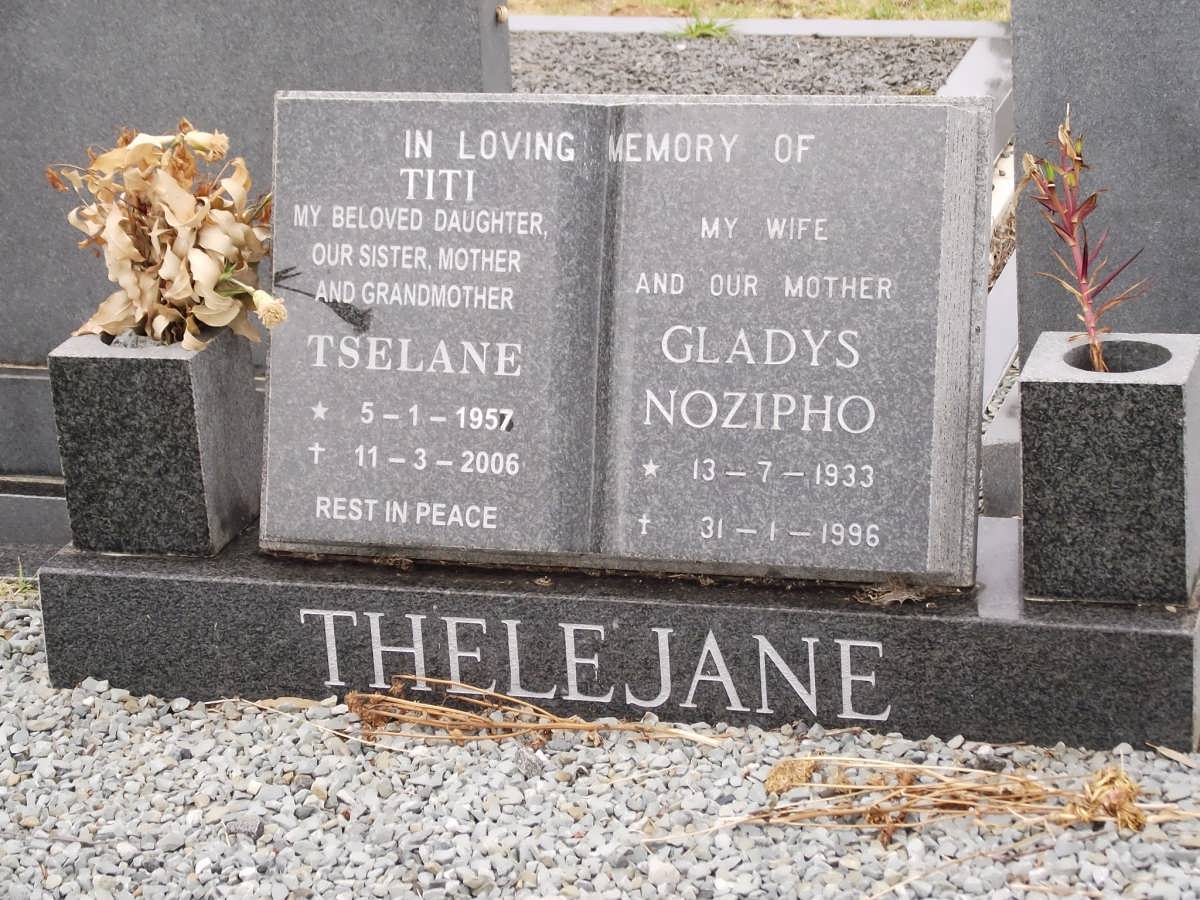THELEJANA Tselane 1957-2006 :: THELEJANA Gladys Nozipho 1933-1996
