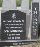 THUNDUBE Ntombizine 1947-2006