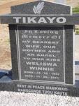 TIKAYO Weliswa Winnie 1952-2011