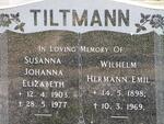 TILTMANN Wilhelm Hermann Emil 1898-1969 & Susanna Johanna Elizabeth 1903-1977