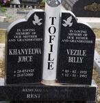 TOFILE Vezile Billy 1921-1992 & Khanyelwa Joyce 1925-2000