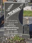 TOLWANA Masikenke Colman 1949-2009