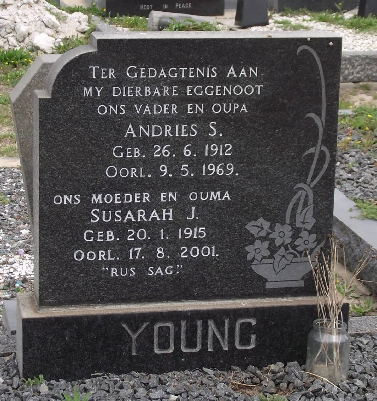 YOUNG Andries S. 1912-1969 & Susarah J. 1915-2001