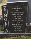 ZINGELA Velile Baas 1939-2000 & Sylvia Nontobeko 1947-2003