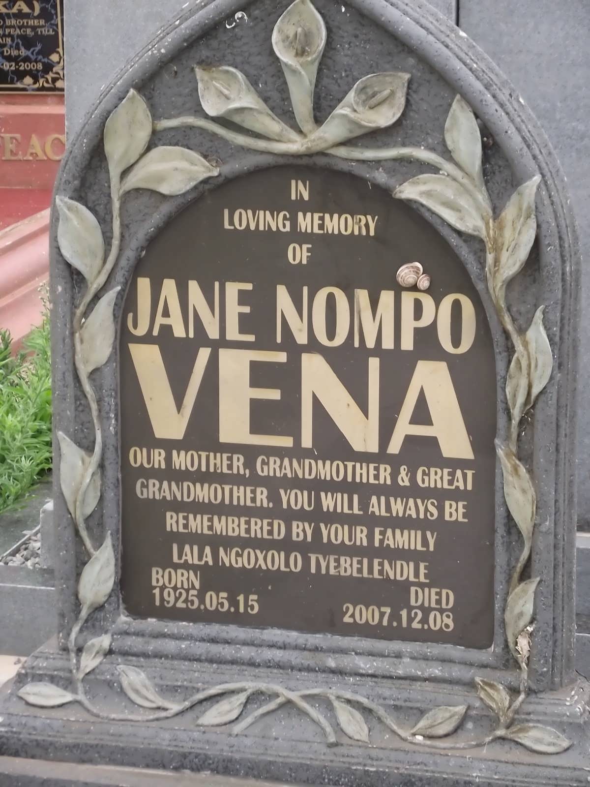 VENA Jane Nompo 1925-2007