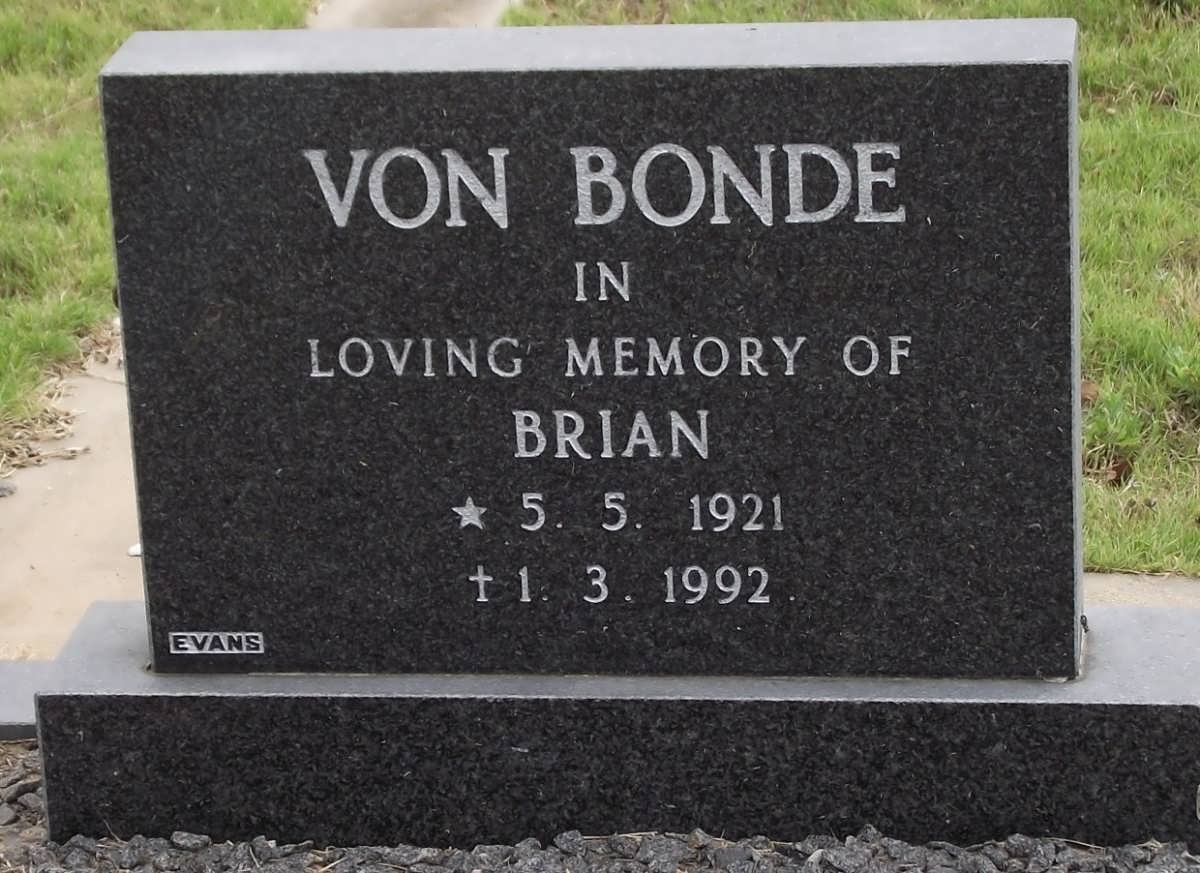 BONDE Brian, von 1921-1992