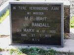 WAIT M.P formerley RANDALL nee MARX 1895-1972