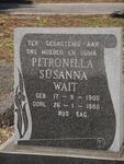 WAIT Petronella Susanna 1900-1980