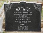 WARWICK George 1914-1968 & Mary 1920-1992