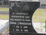 WEYERS Emma J. formerly MINDERON 1918-1981