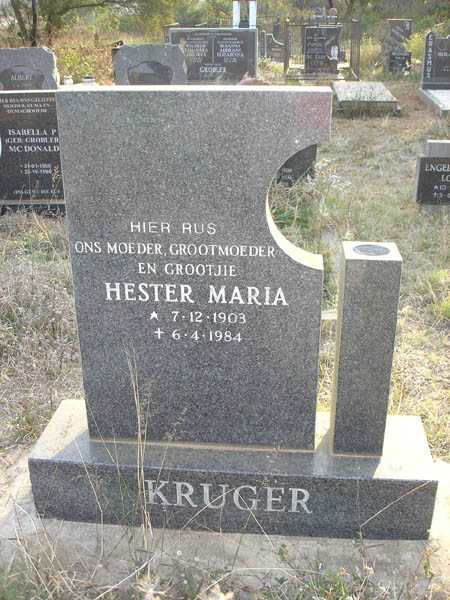 KRUGER Hester Maria 1903-1984