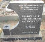 McDONALD Isabella P. nee GROBLER 1906-1996