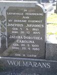 WOLMARANS Josephus Johannes 1893-1965 & Jacoba Dorothea Carolina 1900-1980
