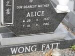 WONG FATT Alice 1937-1986