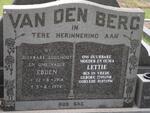 BERG Ebden, van den 1914-1974 :: PRINSLOO Lettie formerly VAN DEN BERG 1918-1994