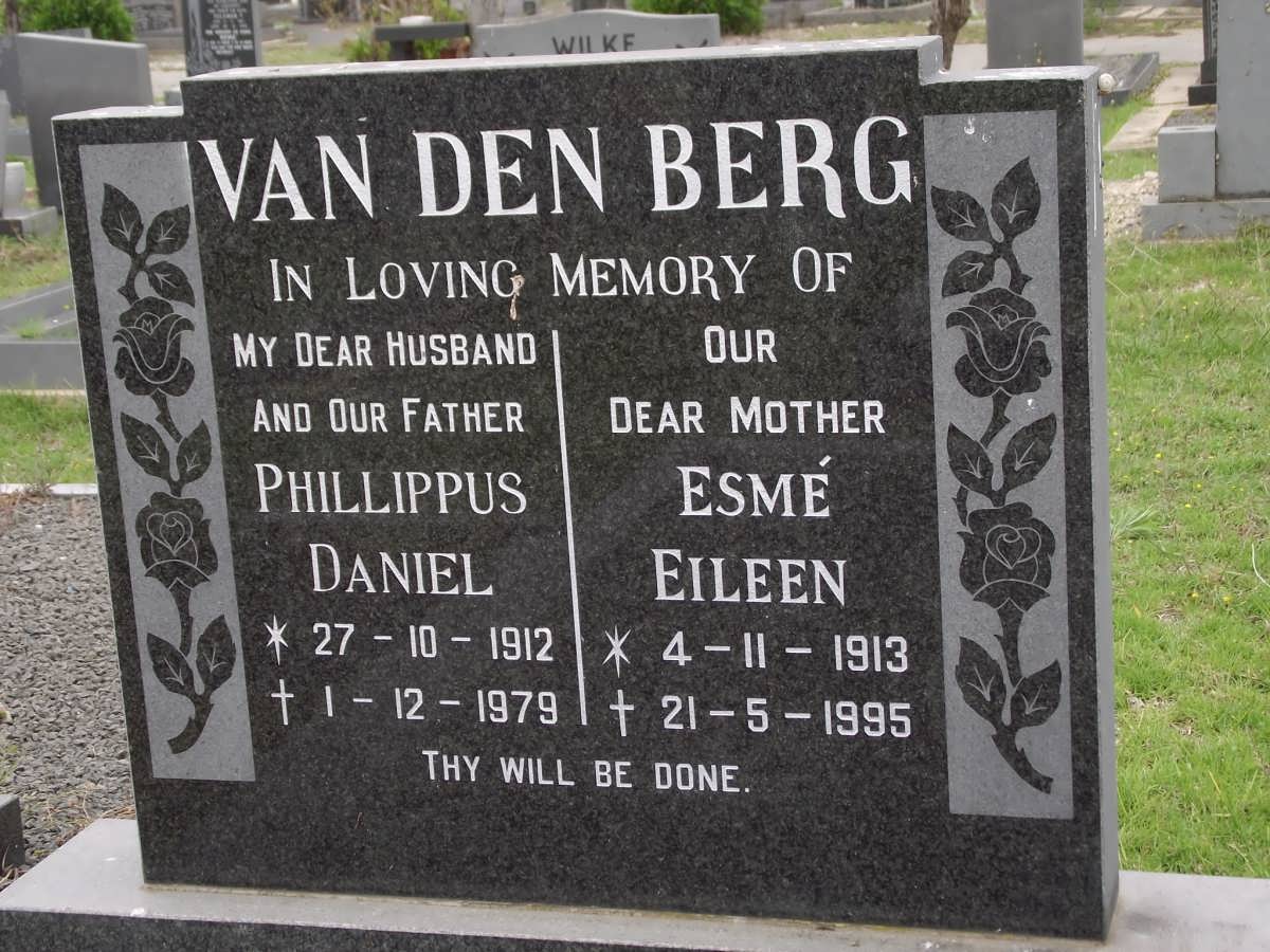 BERG Phillippus Daniel, van den 1912-1979 & Esmé Eileen 1913-1995