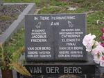 BERG Jacobus Frederik, van der 1924-1979 & Catherina Elizabeth 1916-2010