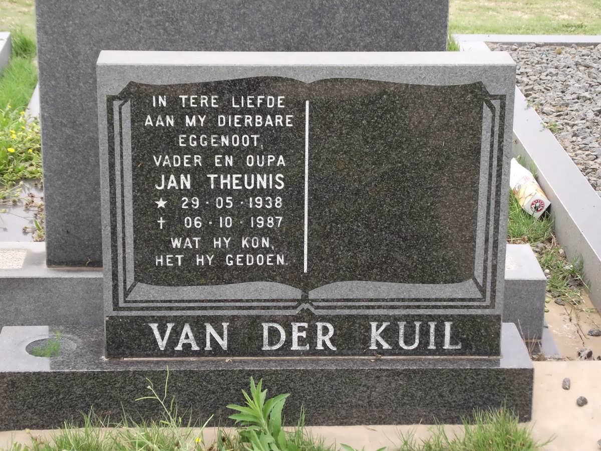 KUIL Jan Theunis, van der 1938-1987