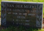 MERWE Deon, van der 1952-1993