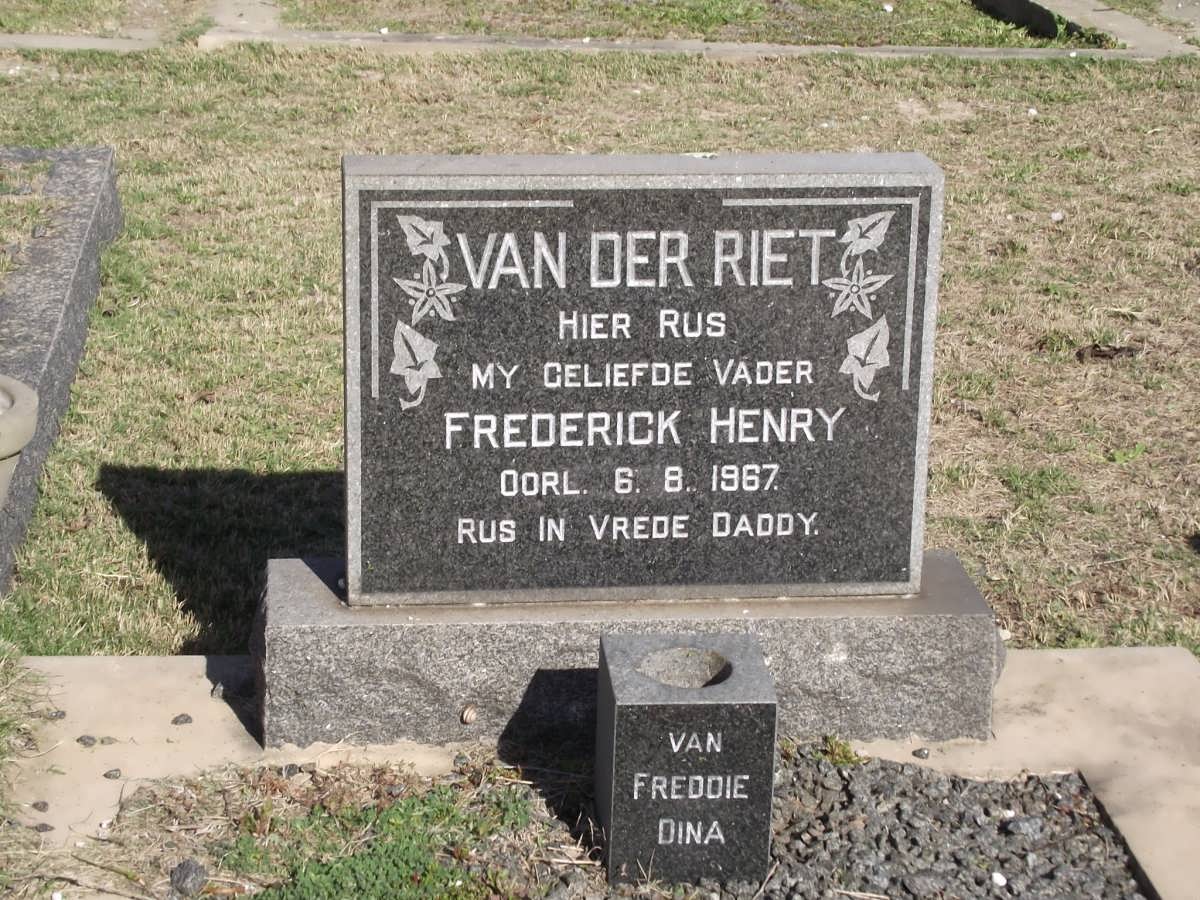 RIET Frederick Henry, van der -1967