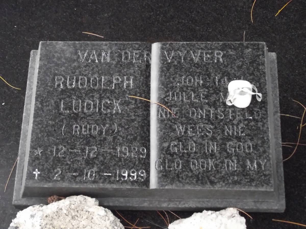 VYVER Rudolph Ludick, van der 1929-1999