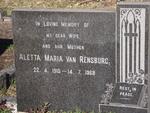 RENSBURG Aletta Maria, van 1915-1968