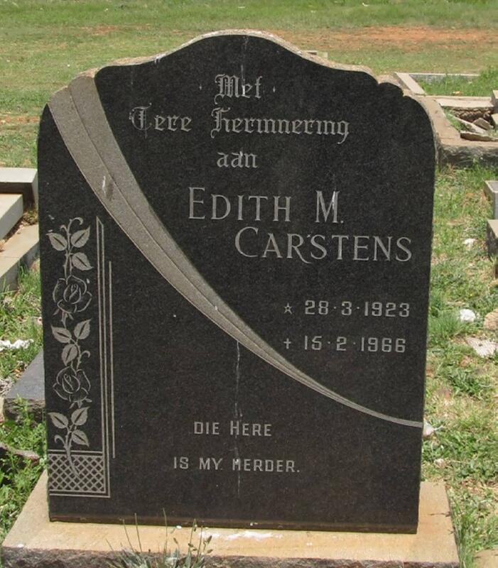 CARSTENS Edith M. 1923-1966
