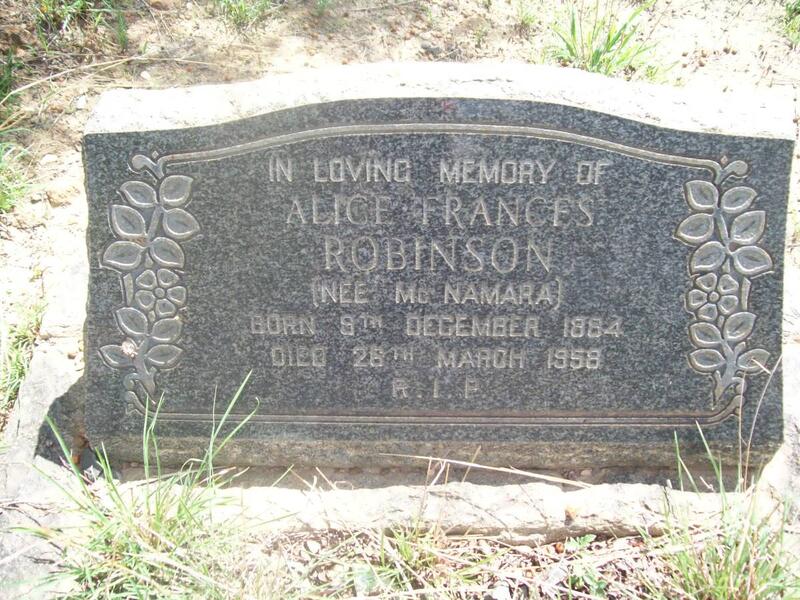 ROBINSON Alice Frances nee Mc NAMARA 1884-1958