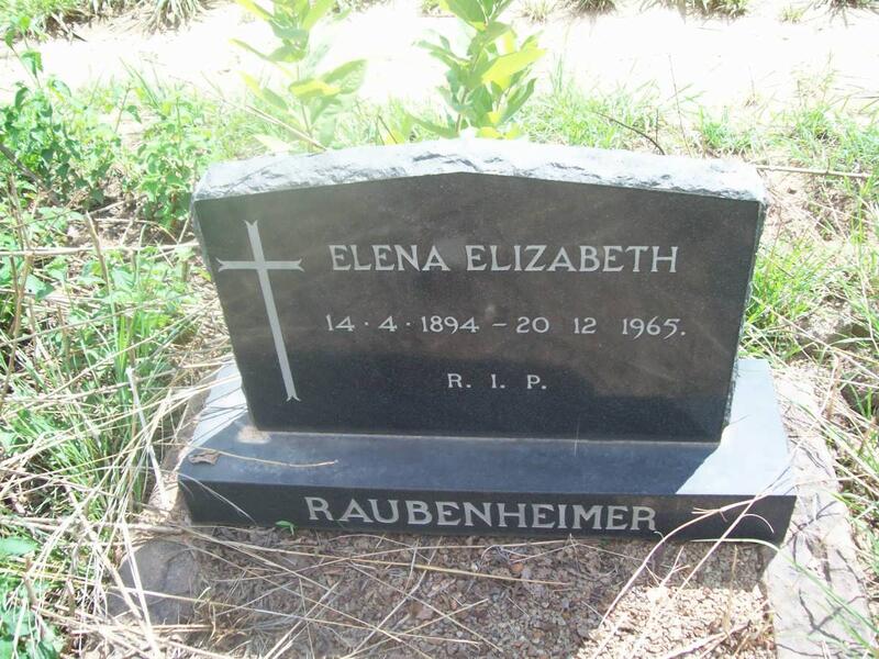 RAUBENHEIMER Elana Elizabeth 1894-1965