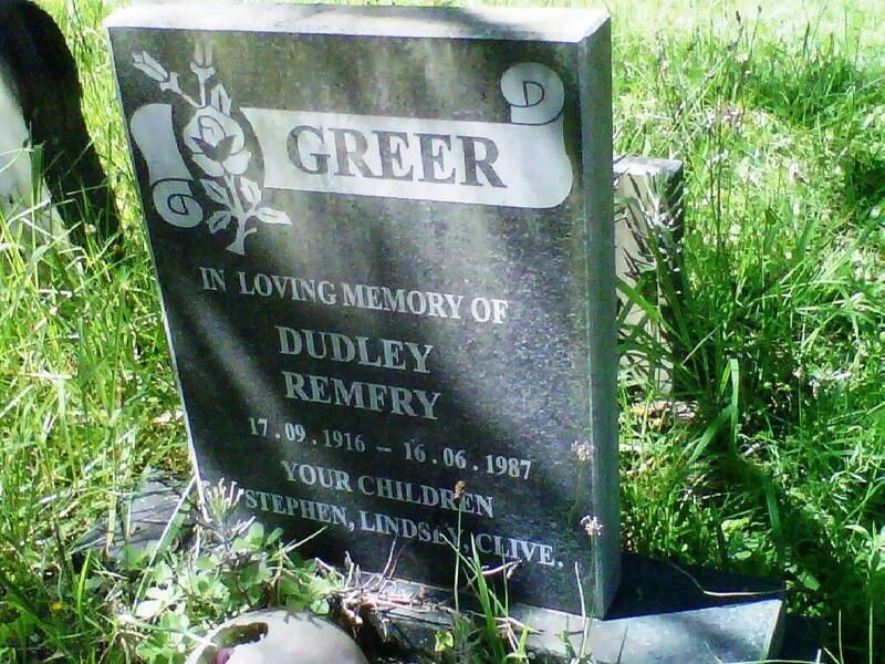 GREER Dudley Remfry 1916-1987