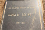 MARAIS Maria M. nee DE WET 1887-1977