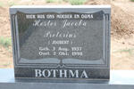 BOTHMA Hester Jacoba Pretorius nee JOUBERT 1937-1998
