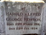 HEWSON Harold Alfred George 1915-1934
