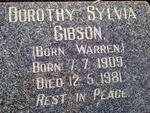 GIBSON Dorothy Sylvia nee WARREN 1909-1981
