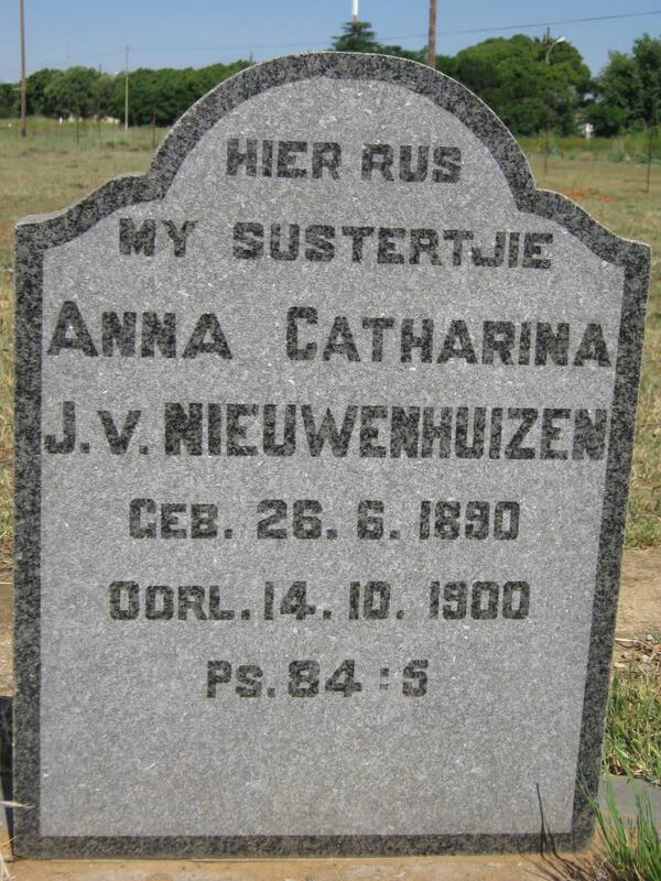 NIEUWENHUIZEN Anna Catharina J., van 1890-1900