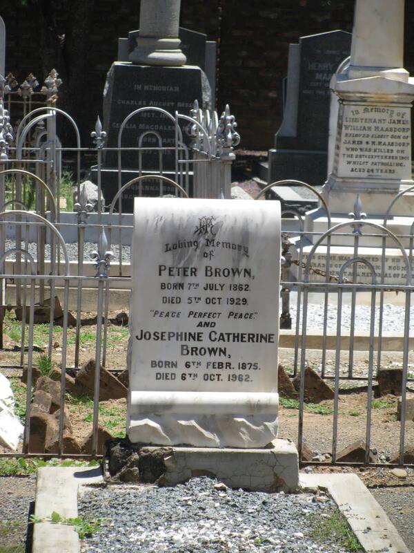 BROWN Peter 1862-1929 & Josephine Catherine 1875-1962