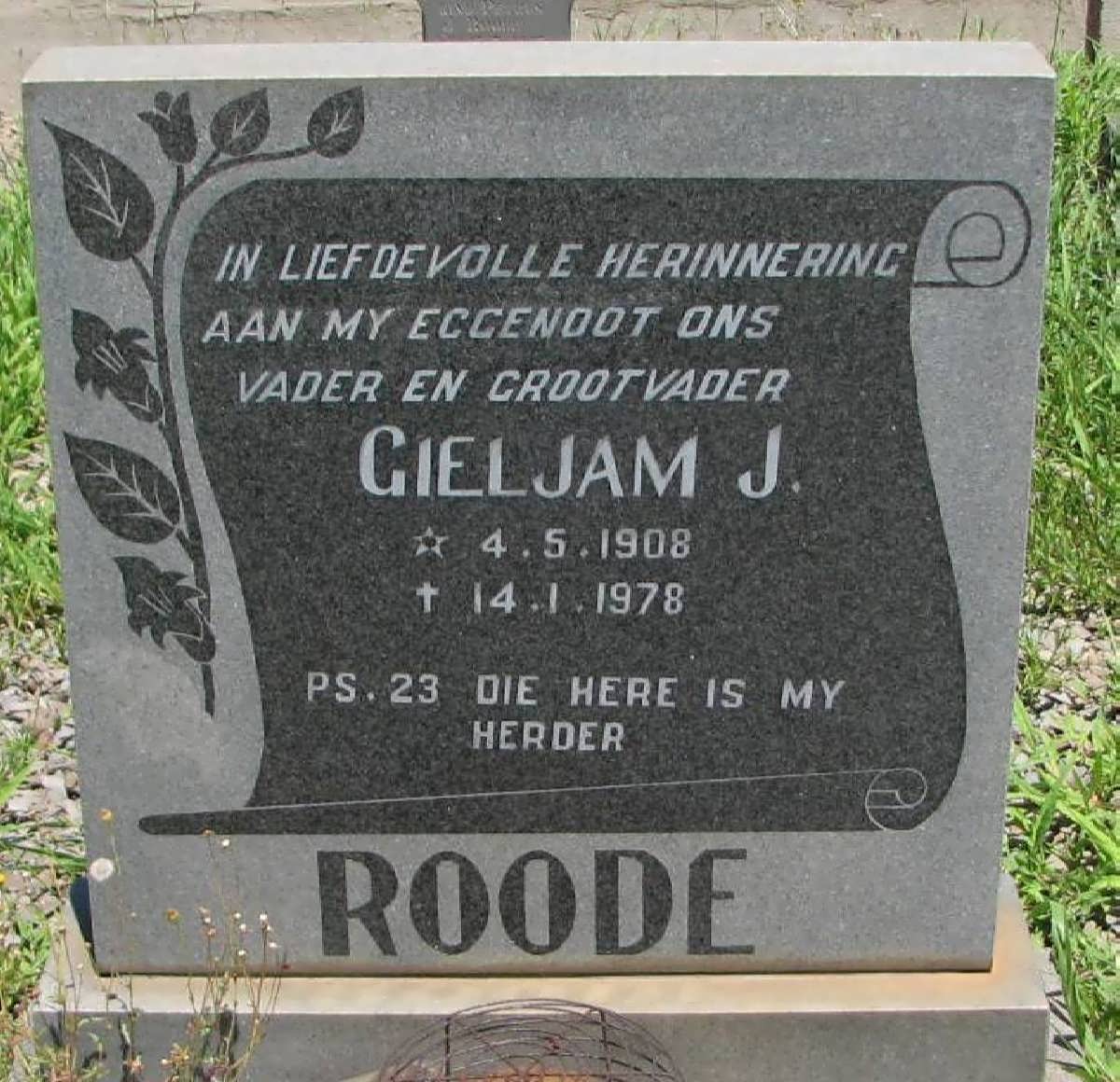 ROODE Gieljam J. 1908-1978