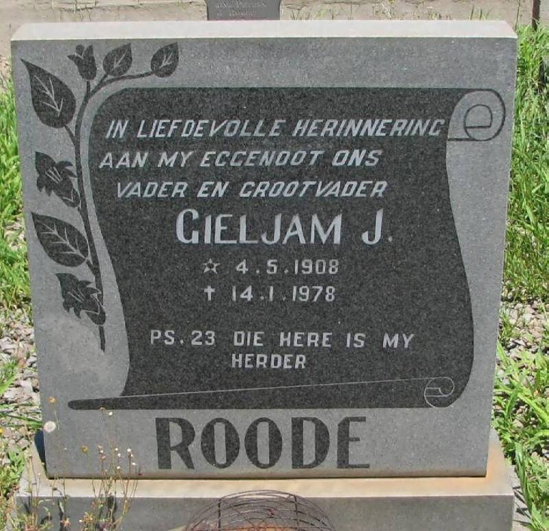 ROODE Gieljam J. 1908-1978