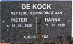 KOCK Pieter, de 1929- & Hanna 1928-